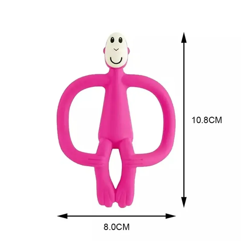 

Soft Silicone Cartoon Monkey Toddler Molar Teeth Pain Relief Tool Kids Chew Charms Teether Educational Toy Baby Gift I0319