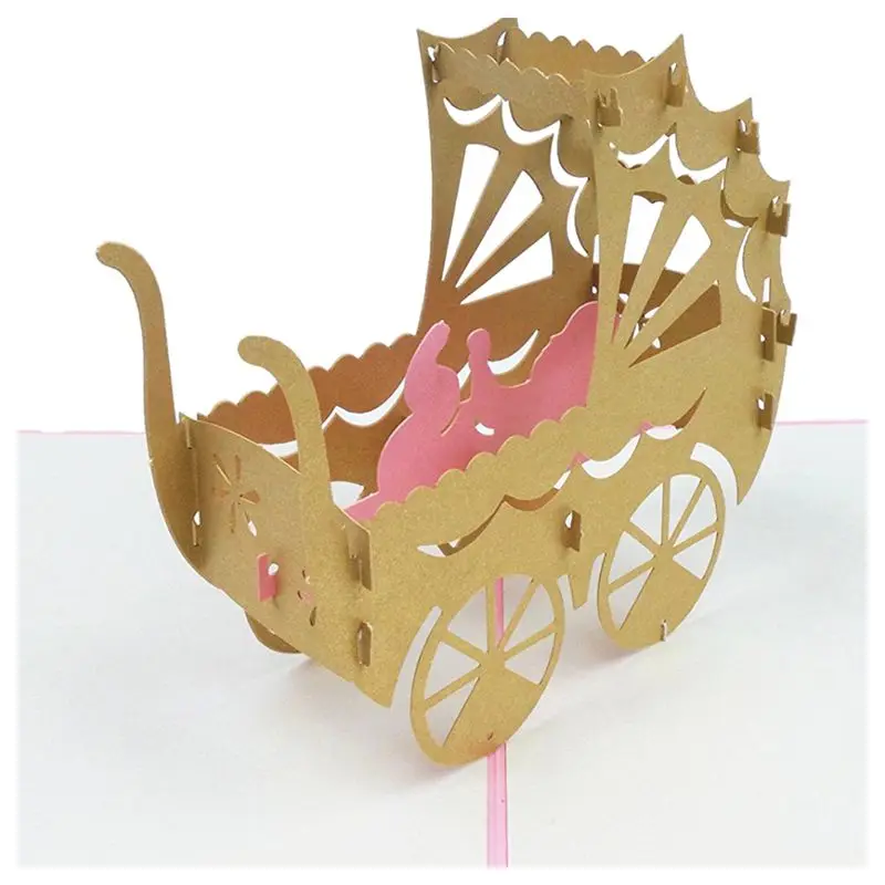 3D младенец в коляска карты на День Святого Валентина подарок для ребенка