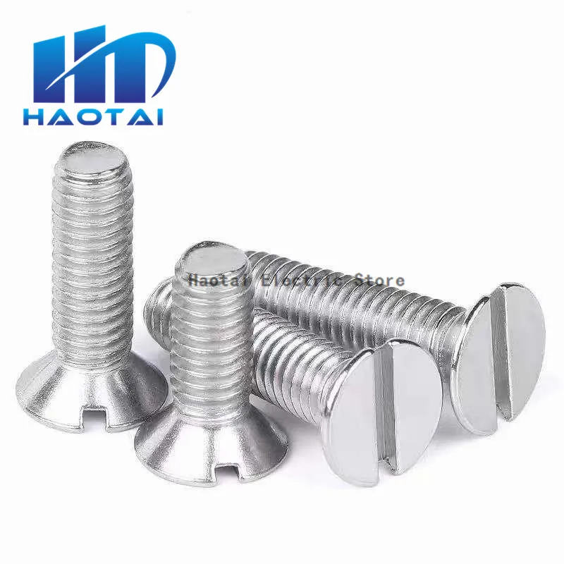 

10/50 шт. м3 М4 М5 М6 М8 8. 0 A2-70 нержавеющая сталь GB68 Метрическая резьба шлицевая плоская потайная головка винтовой болт
