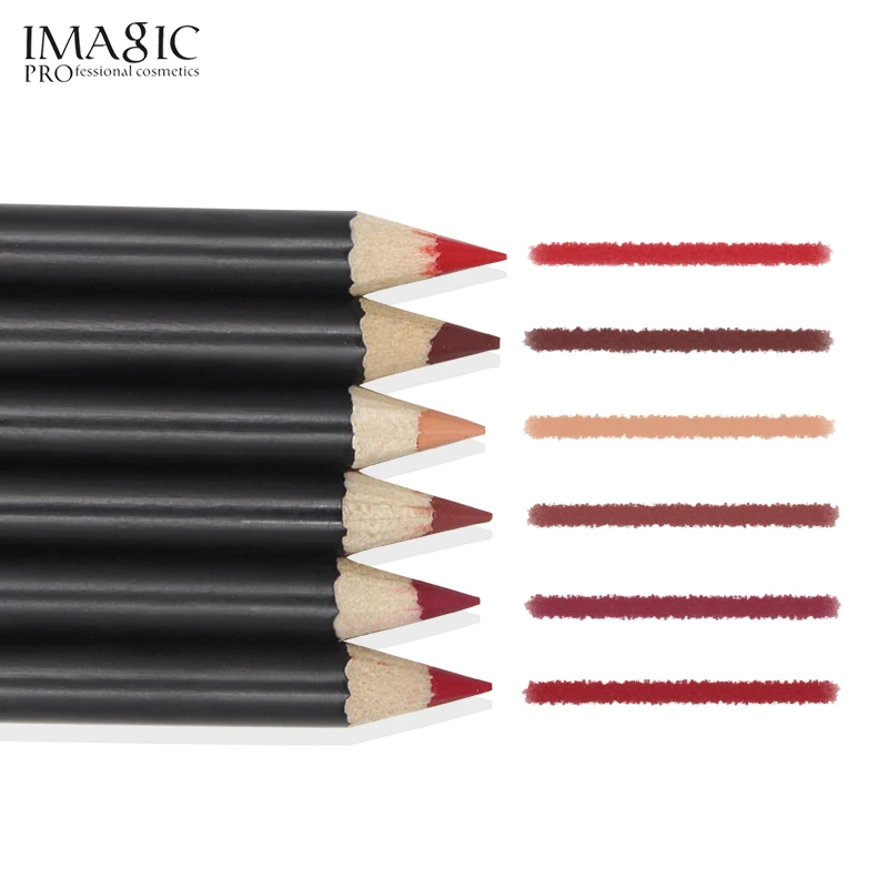 Imagic lipliner ручка мода прочного влаги lipliner Waterproof Lip Liner stick водонепроницаемый карандаш 12 цветов с 1 шт. точилка