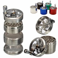 4 layer tobacco grinder manual metal crusher smoke herbal herb mill spice crusher kitchen accessories 40mm