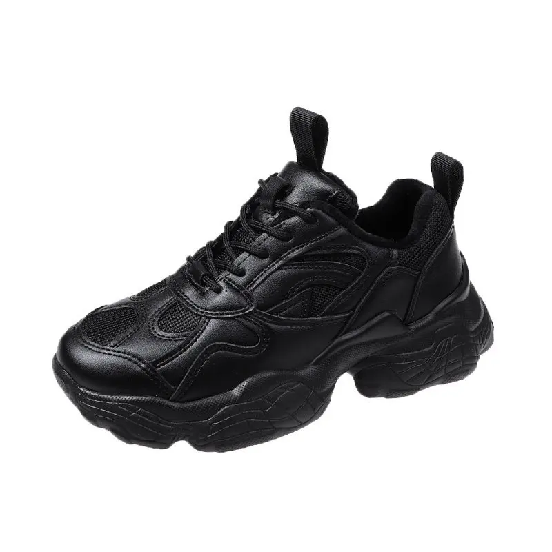 

Rimocy Black Women Chunky Sneakers Vulcanize Shoes Woman 2020 Winter Warm Thicken Running Casual Shoes Waterproof Platform Shoes