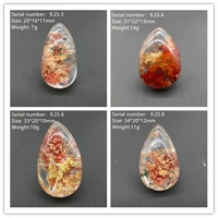 real natural garden crystal stone ghost quartz red green phantom chorite crystals drop pendant mineral specimen jewelry gift