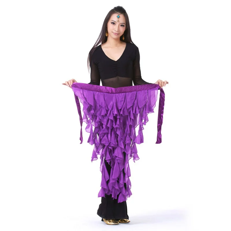 High Quality Latin Belly Dance Costume Tassel Wrap Belt Chain Skirts Chiffon Hip Scarf Tribal Waves | Тематическая одежда и