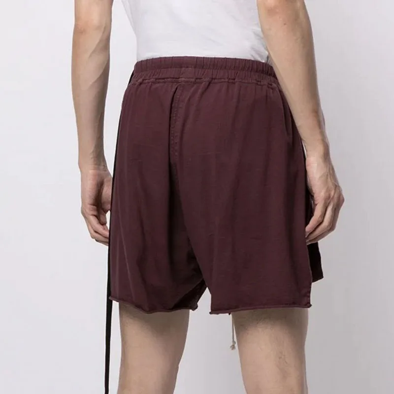 

2021 new double line Korean version of summer sports fitness split shorts men's trendy loose zipper bag shorts