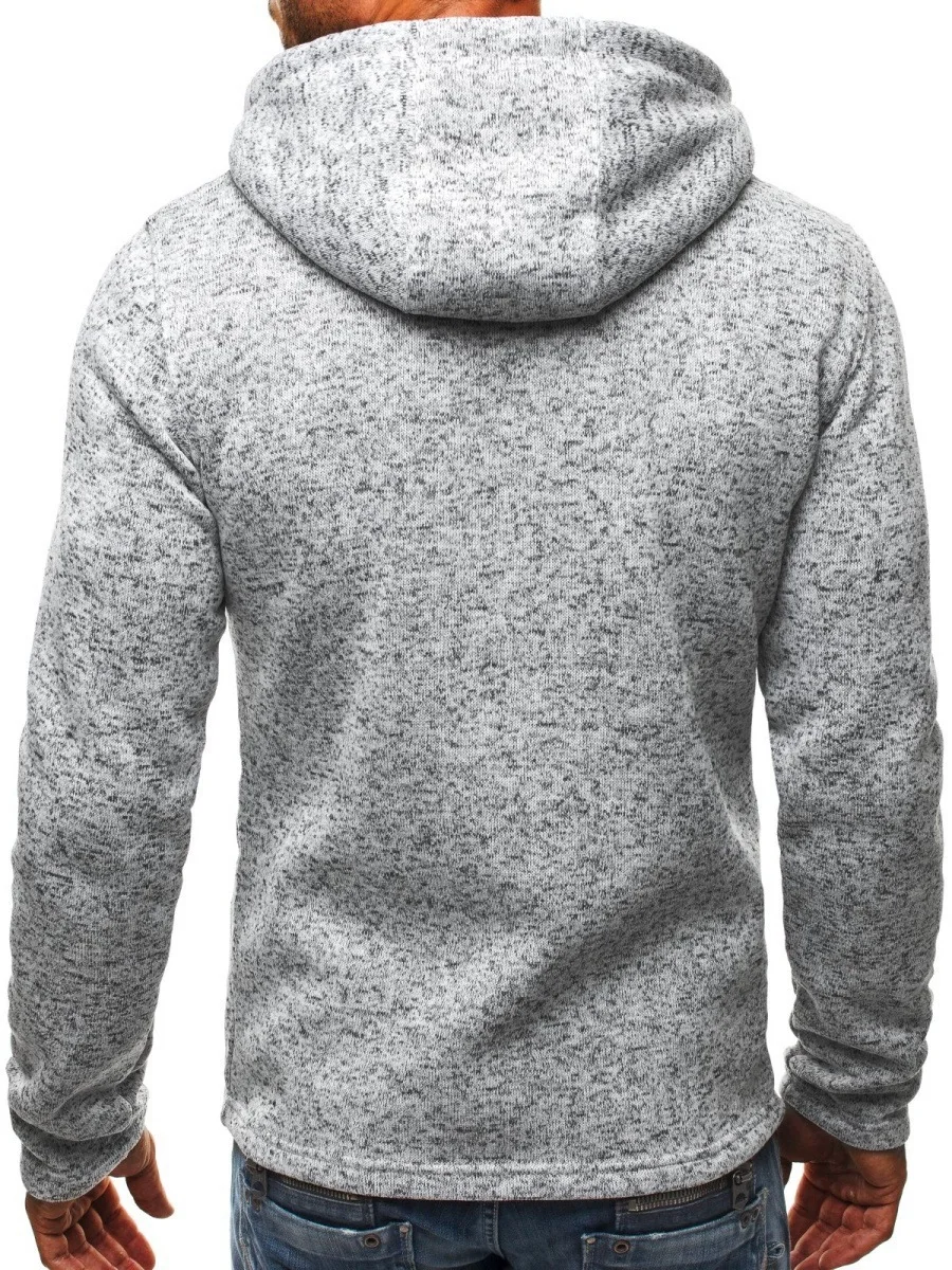

Men's sports leisure jacquard fleece fleece cardigan hooded jacket