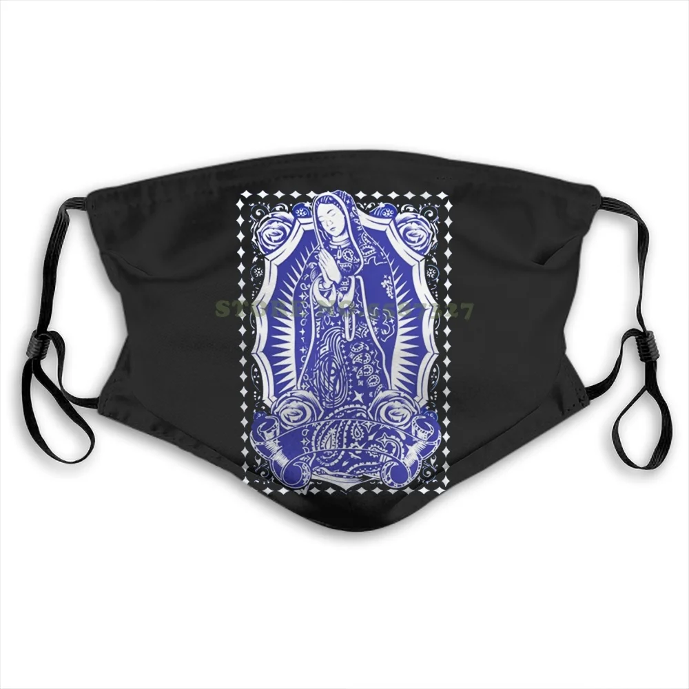 

Дева Мария Синяя Бандана Дева Гуадалупе мексиканское искусство городская летняя Лидер продаж маска маски для лица