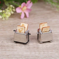 mini bread machine toaster 112 scale with toast miniature dollhouse accessories doll houses decoration 112 diy craft