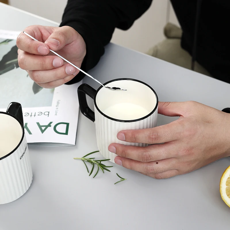 Aesthetic Travel Milk Mug Tea White Kids Minimalist Coffee Plain Nordic Modern Office Hot Chocolate Vaso Cafe Drinkware BY50MU | Дом и сад