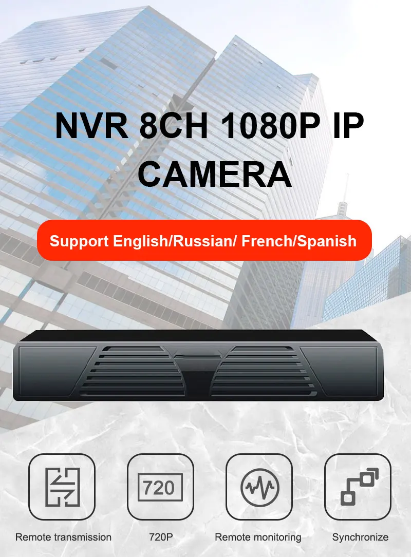 MoGood многоязычный NVR 8ch 1080P ip-камера Поддержка ONVIF Поддержка английский/русский/французский/испанский 20 языков s