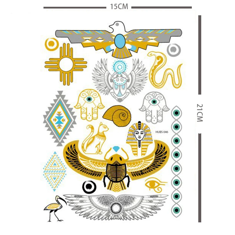 2015 Красочные Круглые татуировки для макияжа экзотические египетские Временные