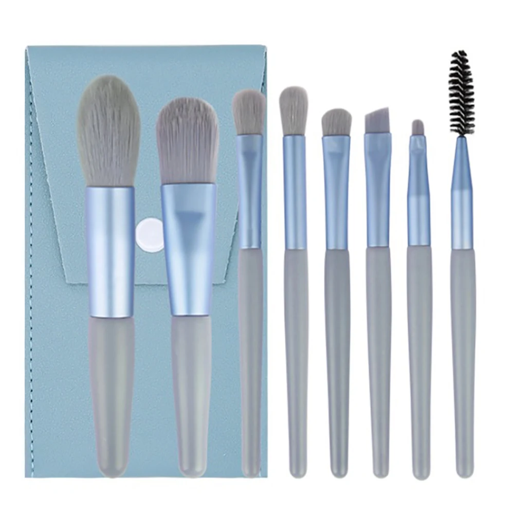 

8 PCS Portable Soft Hair Wooden Handle Makeup Brush Tool Set Blush Foundation Eye Shadow Nose Shadow Eyebrow Lip Brush