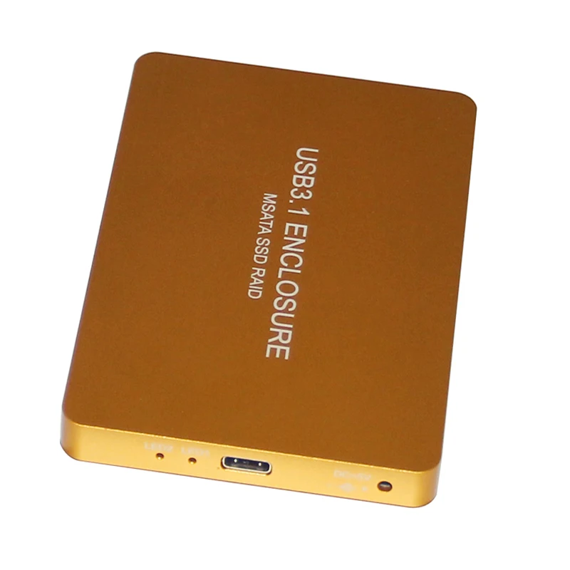 usb c usb3 1 type c to 2 ports msata ssd raid 0 1 pm hdd enclosure adapter 3030 3050 hard disk box external box 800mb free global shipping
