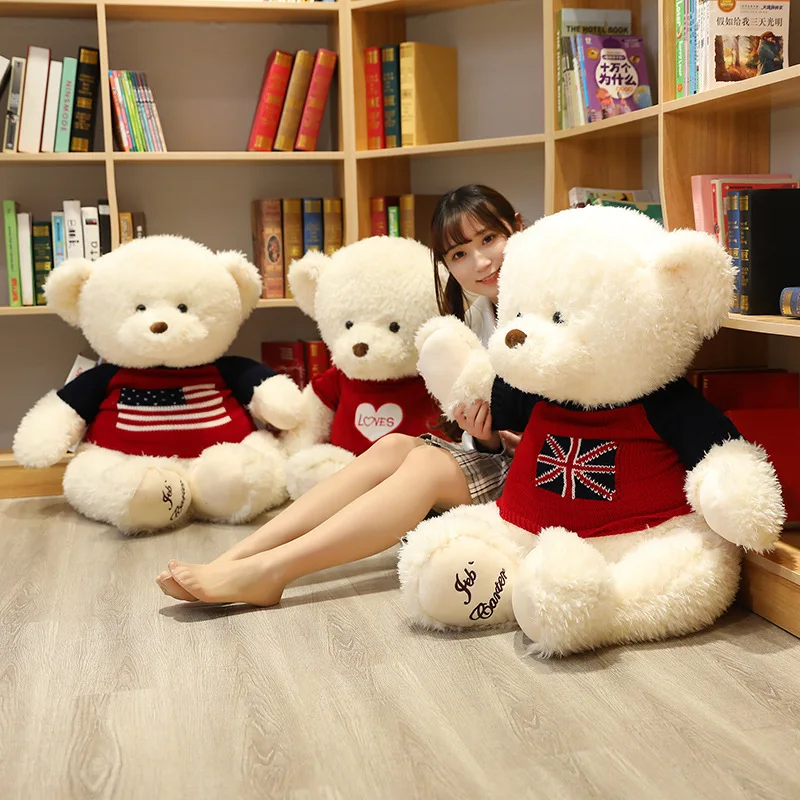 1 шт. 100 см милый медвежонок большой свитер мишка плюшевая игрушка кукла для