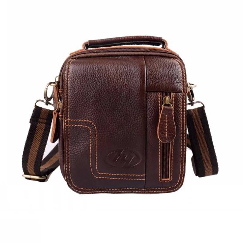 Новинка 2020 деловая дорожная Мужская однотонная сумка мессенджер из натуральной