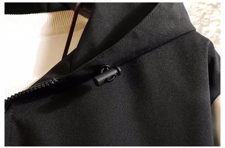 Мужская повседневная куртка с капюшоном синяя черная серая свободного покроя в