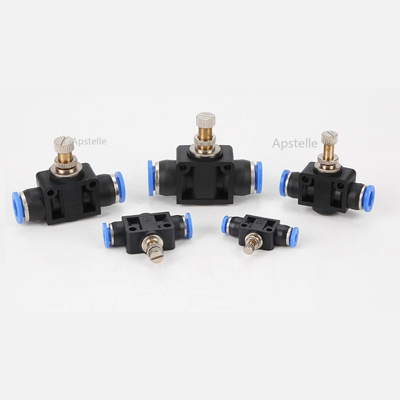 Pneumatic Airflow Regulator 4mm 6mm 8mm 10mm 12mm OD Hose Tube Gas Flow Adjust Valve Connector Fitting Air Speed Control Crane |