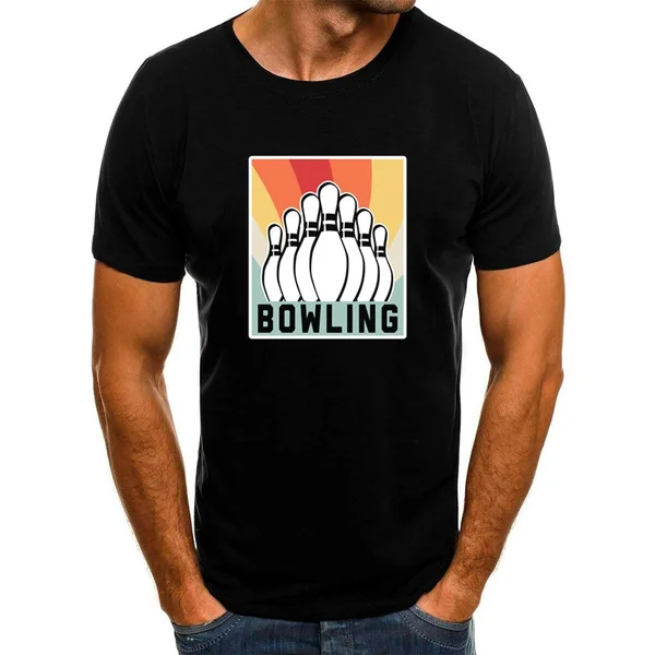 

bowling retro T Shirt Men 2019 Summer Plus Size T-Shirts Casual Hip Hop Streetwear