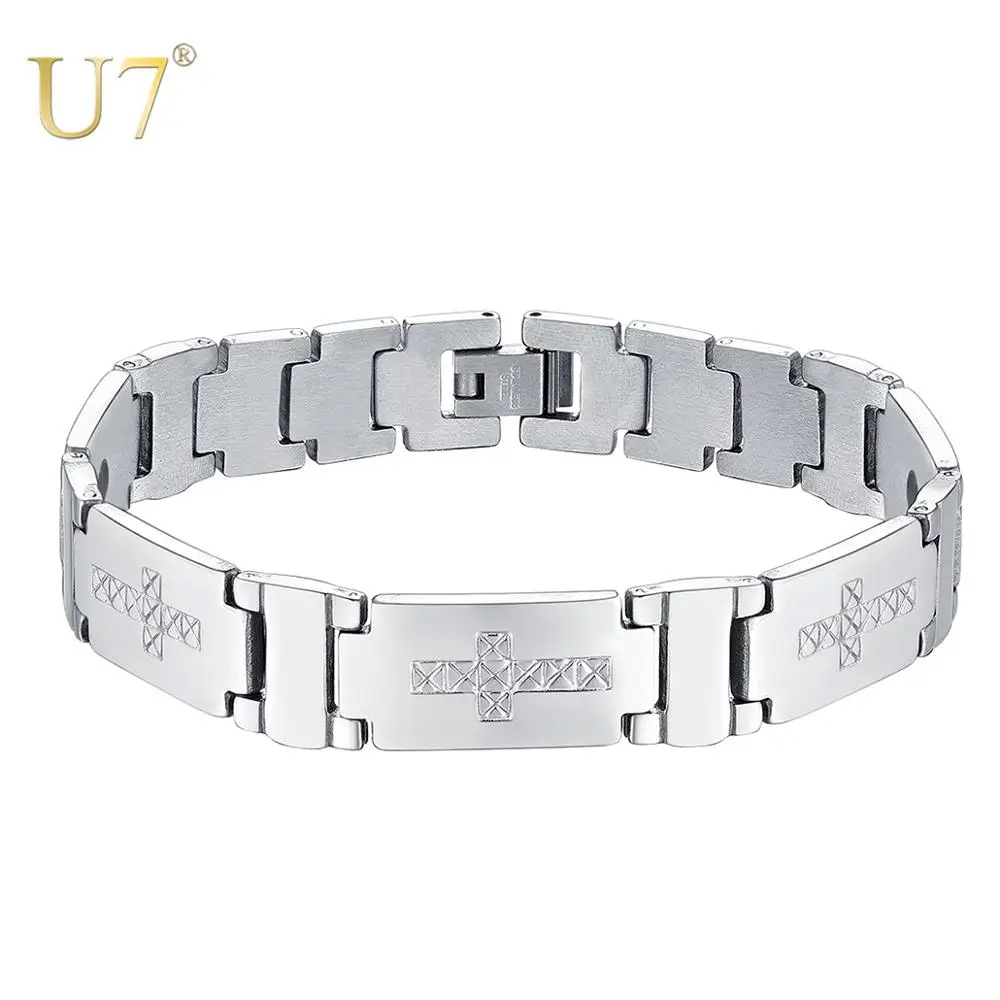 Браслет U7 из нержавеющей стали для мужчин и женщин классический браслет