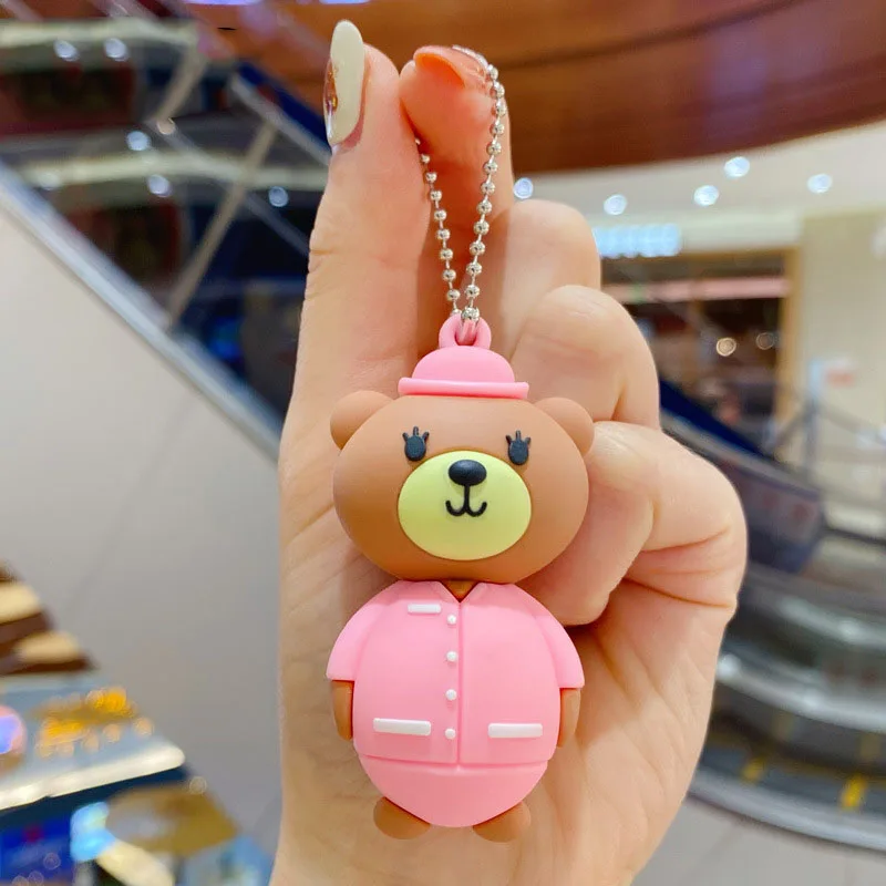 Брелок для ключей женщин креативный милый полицейский медведь подвеска сумки