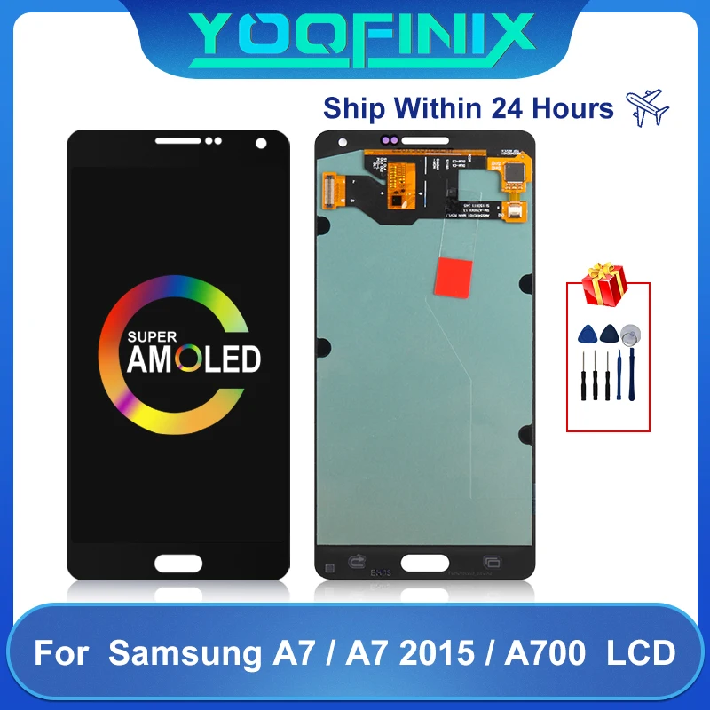 

ЖК-дисплей AMOLED для Samsung Galaxy A7 2015, A700F, A700FD, A700K, A700L, A700X, сенсорный экран, дигитайзер, запасные части