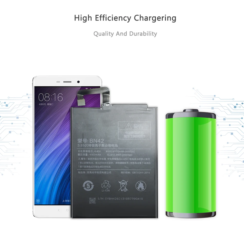 

Free Tool for Xiao Mi Original Phone Battery BN42 For Xiaomi Redmi Hongmi 4 Original Batteries High 4000mAh