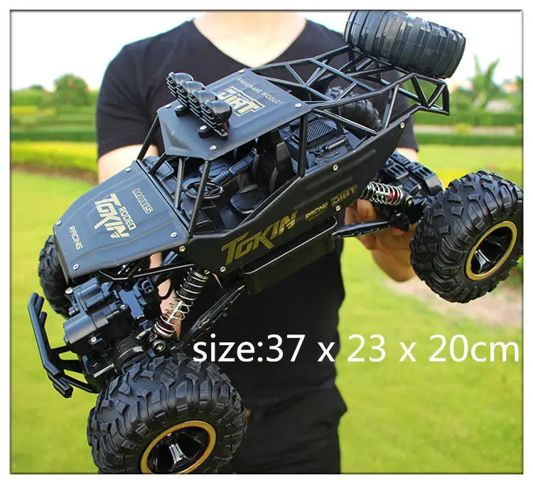 Радиоуправляемая машина 1:12 4WD 2,4G Радиоуправление RC 1:16 металлические машинки из сплава игрушки багги скоростные грузовики внедорожные Грузовики Игрушки для детей - Цвет: 37cm Black Large