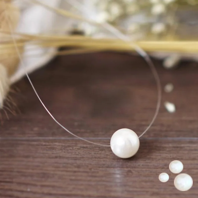 Прозрачная подвеска-чокер невидимая леска цепочка трендовые имитация жемчуга