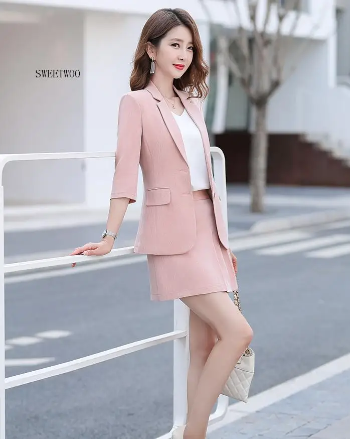 Женский винтажный костюм с юбкой пиджак и юбка офисная одежда для весны 2020 5XL |