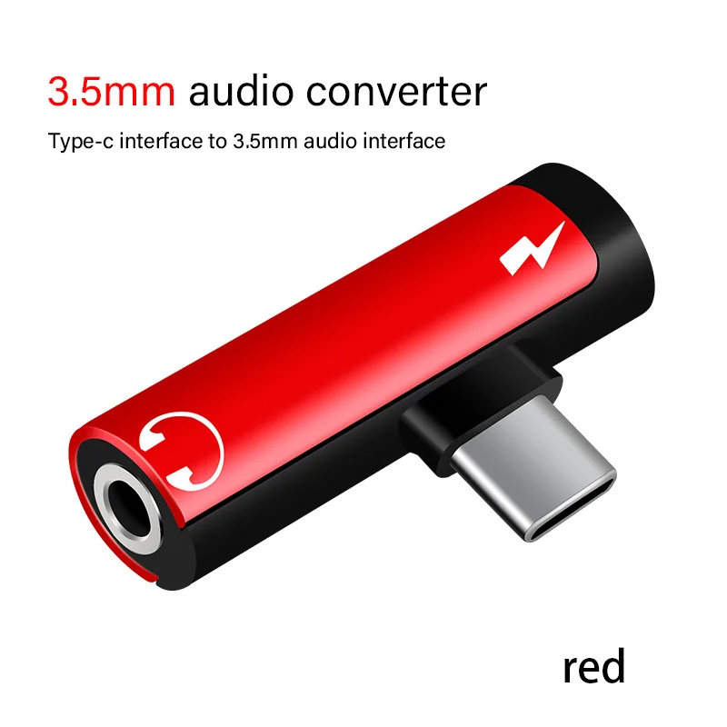 red Usb type C до 3,5 мм аудио адаптер для наушников type-C 3,5 Aux разъем для наушников зарядный кабель USB-C адаптер для samsung huawei Xiaomi - Цвет: red