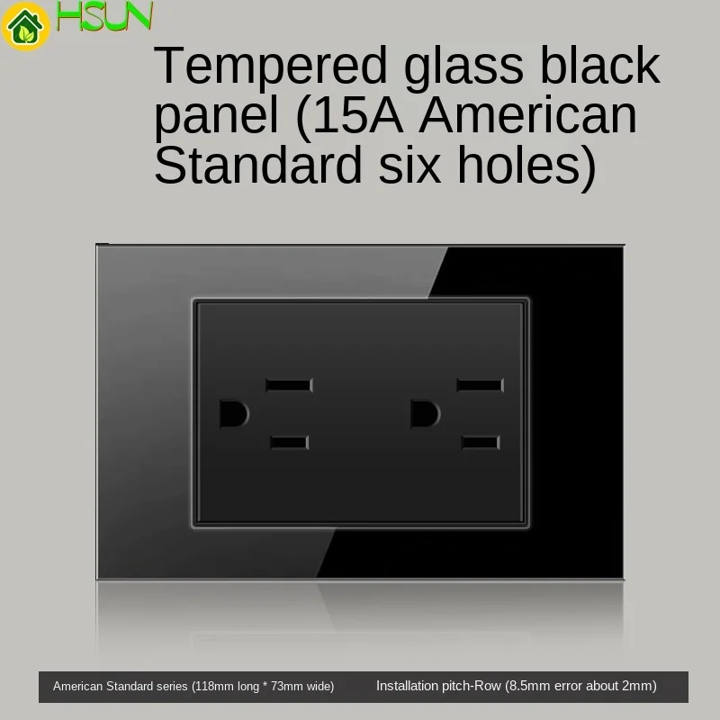 Brazil Mexico socket 118 type tempered glass black USA Standard 15A with LED light switch Philippines Thailand Canada USB | Обустройство