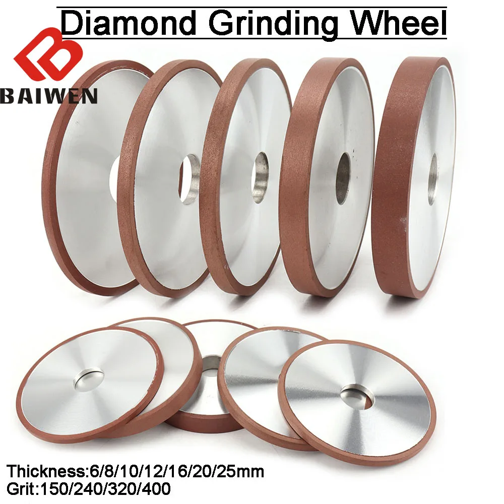 

100mm 4inch Diamond Grinding Wheel parallel Grinder Disc For Carbide Tungsten Steel Milling Cutter 20mm Hole 150-400 Grit Tools