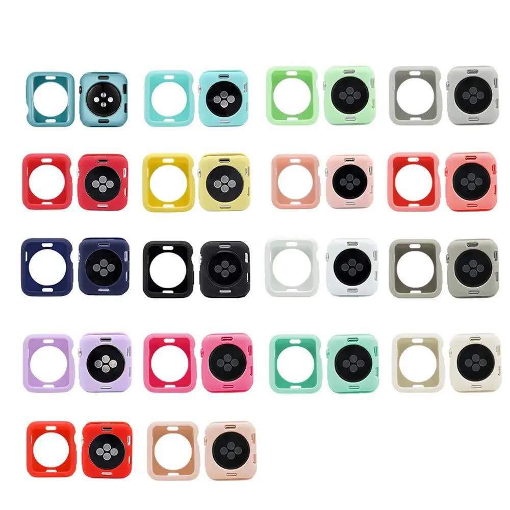 100 шт. защитный чехол ярких из ТПУ для apple часов серии 5 4 3 2 1 цветной iWatch 38 42 40 44 мм