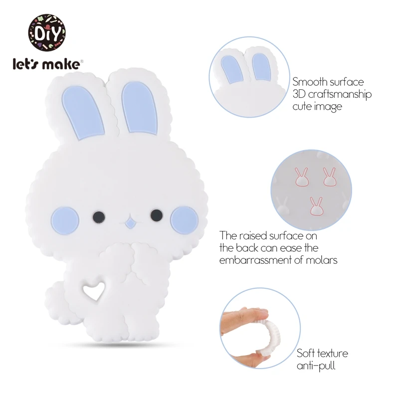 Детские Силиконовые Зубные кольца Let's Make не содержит Бисфенол А кулон для соски