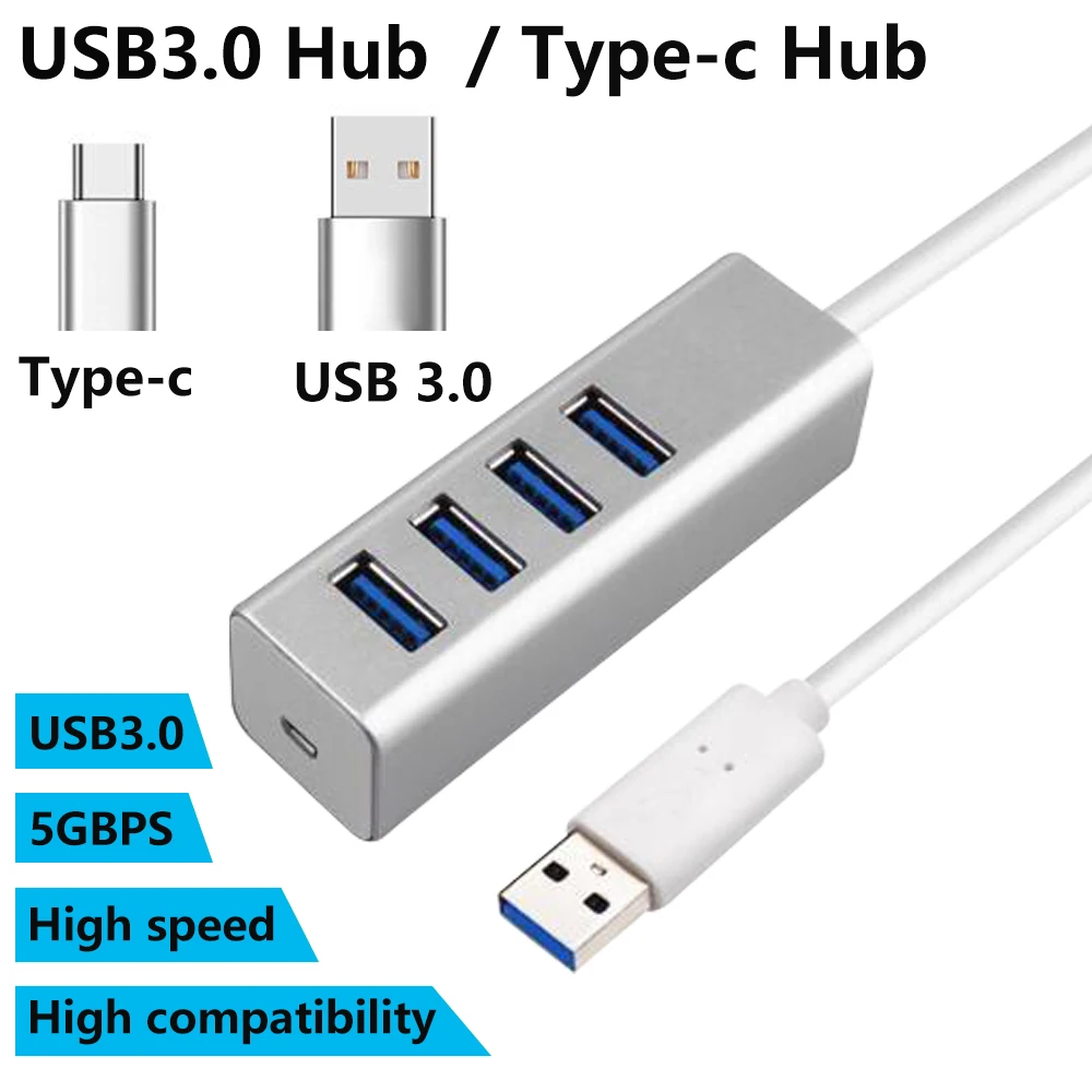Мини-концентратор USB 3 0 Type-c корпус из алюминиевого сплава стандартный тип c4