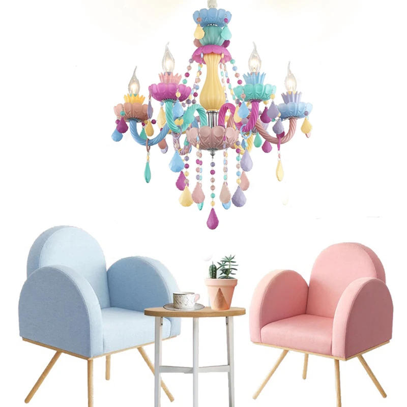 Хрустальная люстра для детской комнаты в виде макарон лампа дома девочек стиле