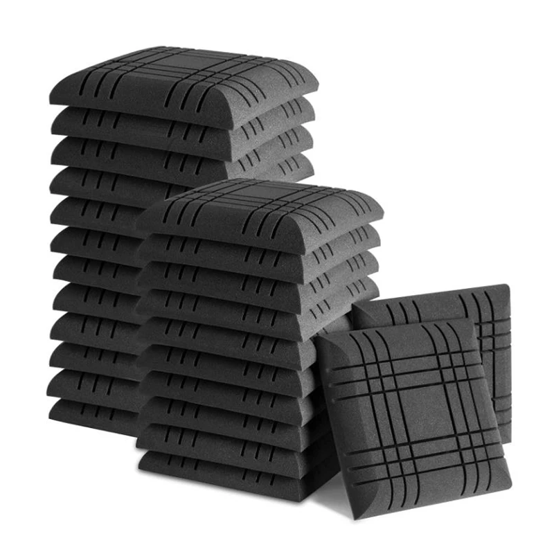 

24 Pcs Black Acoustic Foam Panels,Studio Wedge Tiles,Sound Panels Wedges Soundproof Sound Insulation Absorbing,5X30X30cm