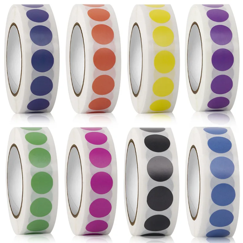 

1000 шт. круглых съемных наклеек с цветным кодом, рулон наклеек диаметром 1,3 см, Хромовая этикетка для организации инвентаризации, классификац...