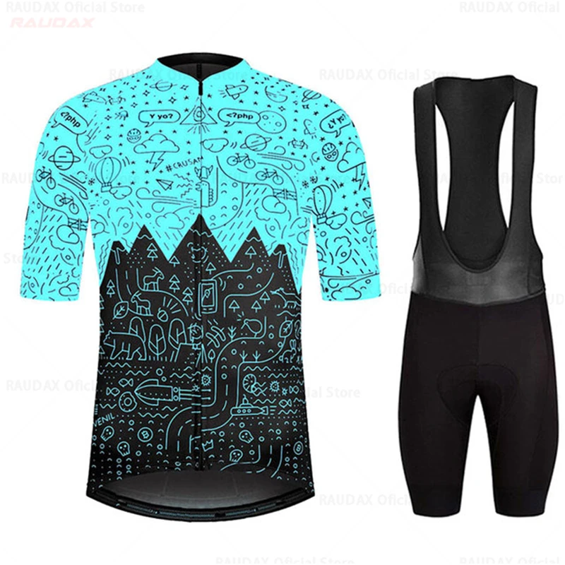 

Summer Mens Ropa Ciclismo Jersey Bib Shorts Set Breathable Mountain Bike Set Bike Tights Triathlon Cycling Clothing Bike Uniform