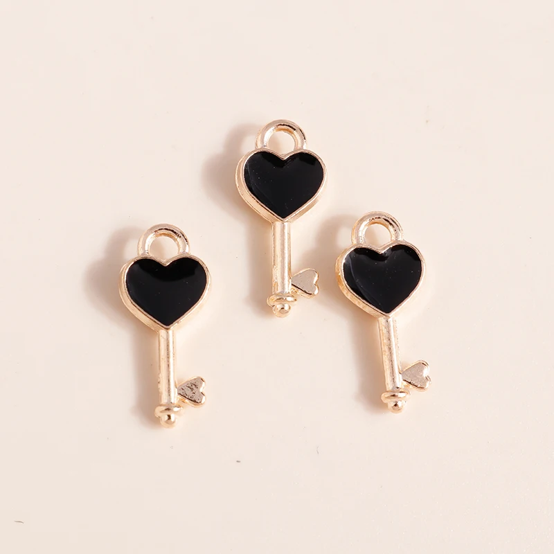 10 шт. 7*16 мм эмалевые подвески в форме сердец для самостоятельного изготовления