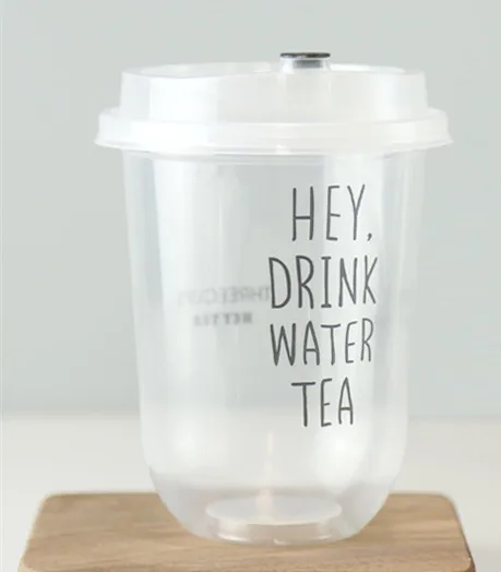 cup and lid4 50 шт одноразовая кофейная чашка fat u-образный молочный чай пластиковая чашка Фламинго шаблон 500 мл напиток сок упаковка кружки с крышками - Цвет: cup and lid4