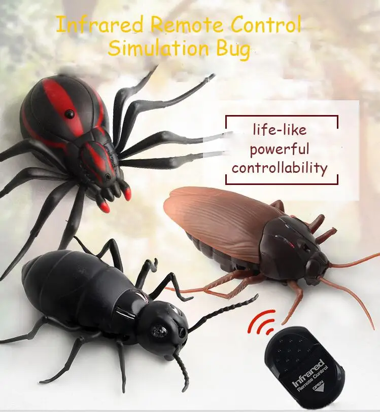 

Infrared Remote Control Bug Cockroach Simulation Animal Creepy Spider Prank Fun RC Kids Toy Gift High Quality Drop Shipping
