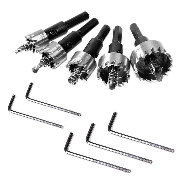 

HOT 5 Pcs Metal Core Hole Saw Drill Bit Tooth Cutter Cutter Drill Bits Set Stainless High Speed Steel Metal Hole Cutters Set