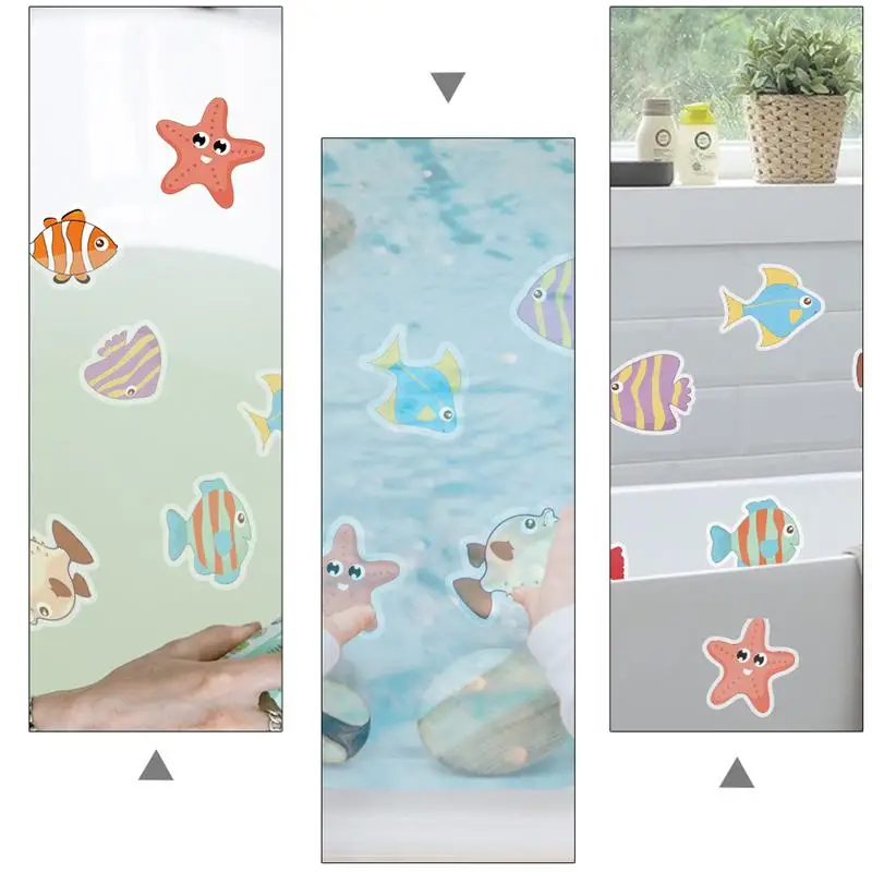 

10pcs New Anti Slip Bathroom Sticker Cartoon Bathtub Sticker Bath Floor Strips Tape Decals Non Slip Wall Sticker For Surfaces