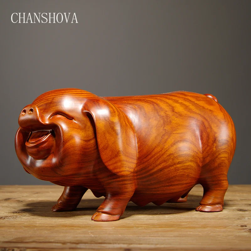 CHANSHOVA резные орнаменты зодиака из красного дерева для свиньи креативная мебель