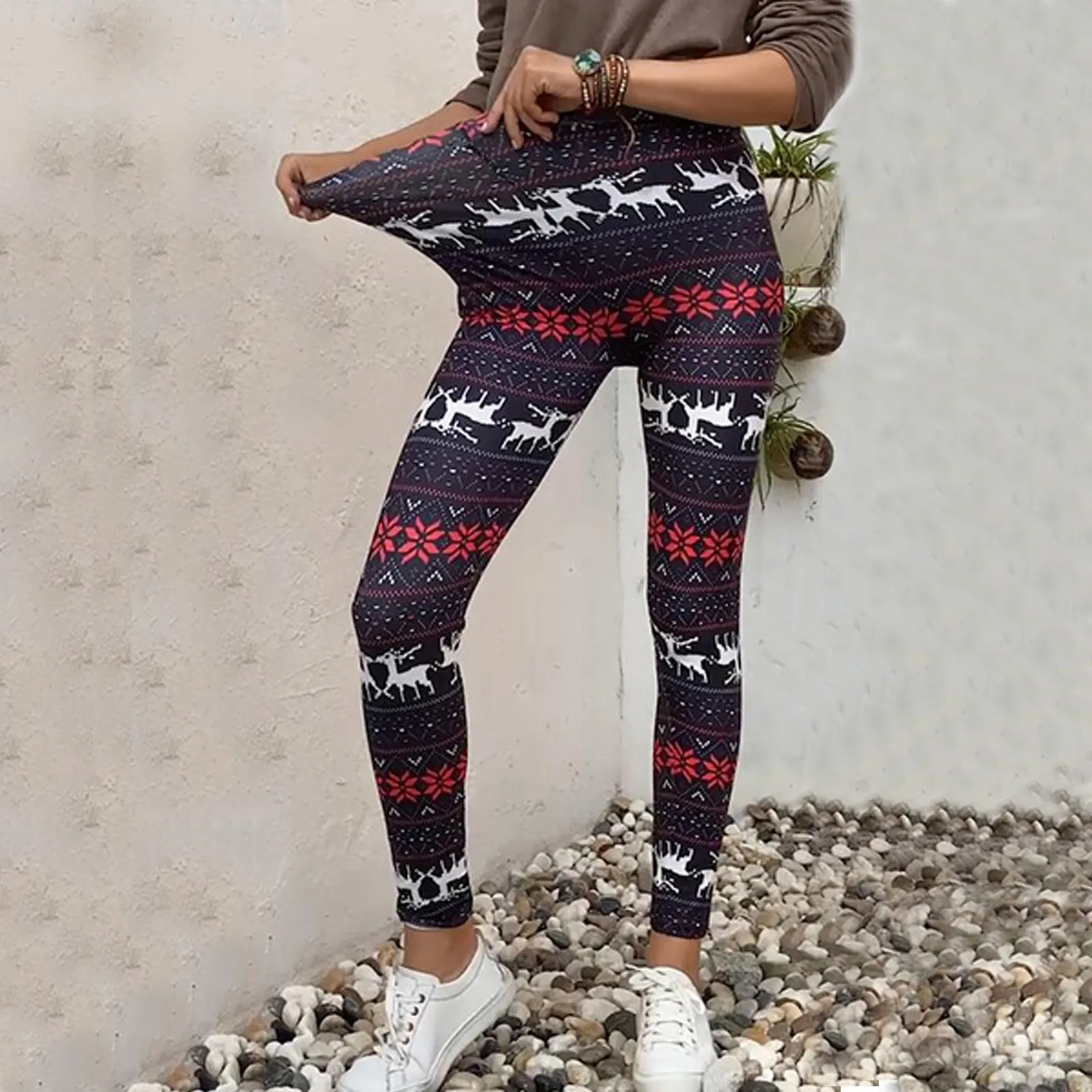 

2021 Christmas Leggings Women Xmas Fitness Workout Printed Leggings For Women Slim Pants Female Legins Women Leggins Mujer