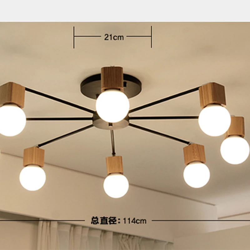 Винтажная Скандинавская потолочная лампа в виде паука несколько регулируемых