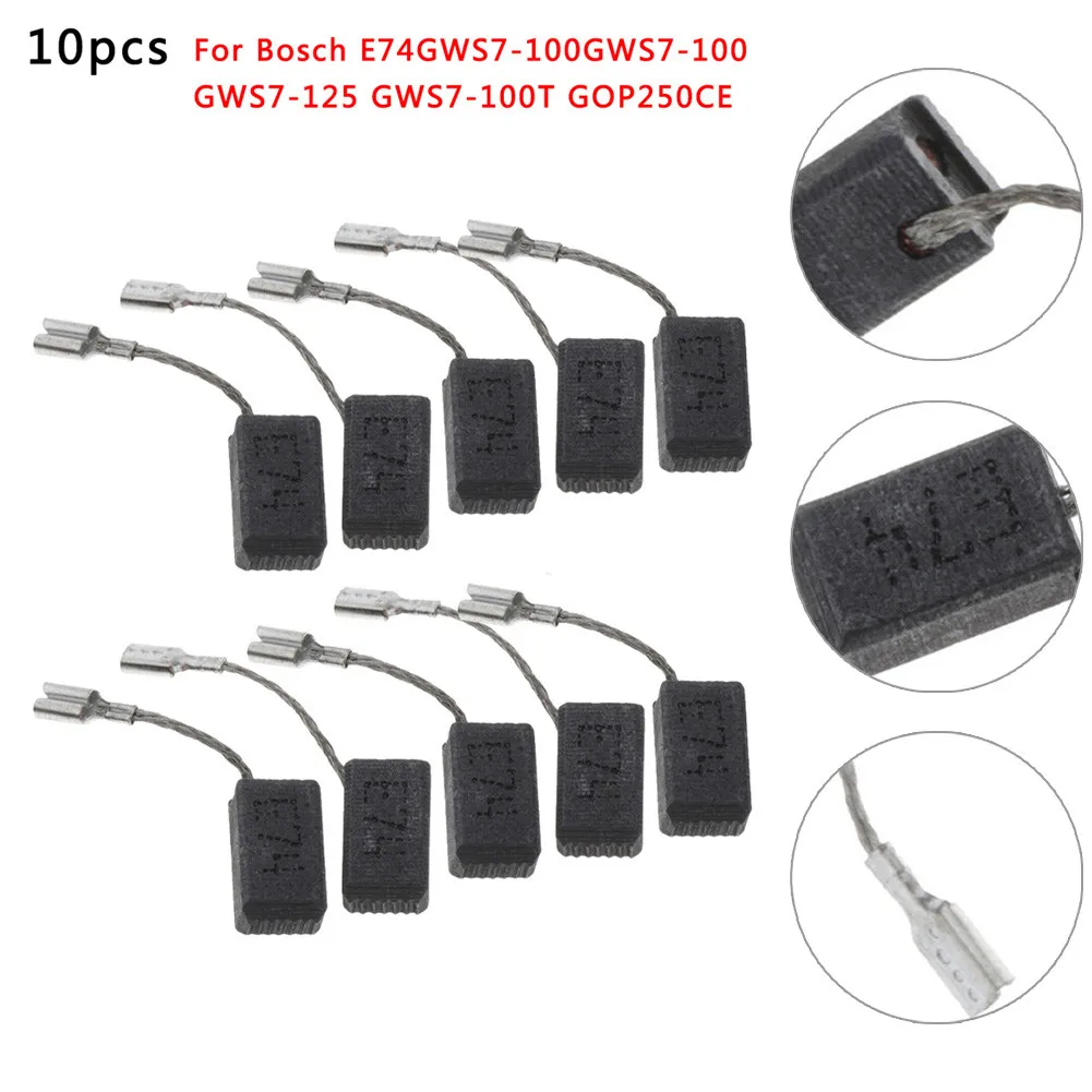 10pcs Carbon Brushes For Bosch E74/GWS7-100/GWS7-100 GWS7-125 GWS7-100T GOP250CE Electric Drill Electronic Hammer Angle Grinder - купить по