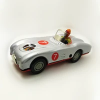 funny adult collection retro wind up toy metal tin racer on racing car mechanical clockwork toy figures model kids baby gift