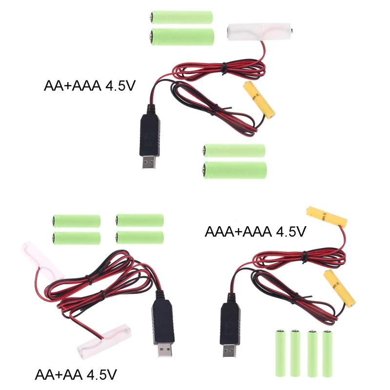 

4.5V AA AAA Battery USB Power Supply Cable Can Replace 3pcs AA AAA 1.5V Battery for Christmas LED Light Walkie Talkie Luminara